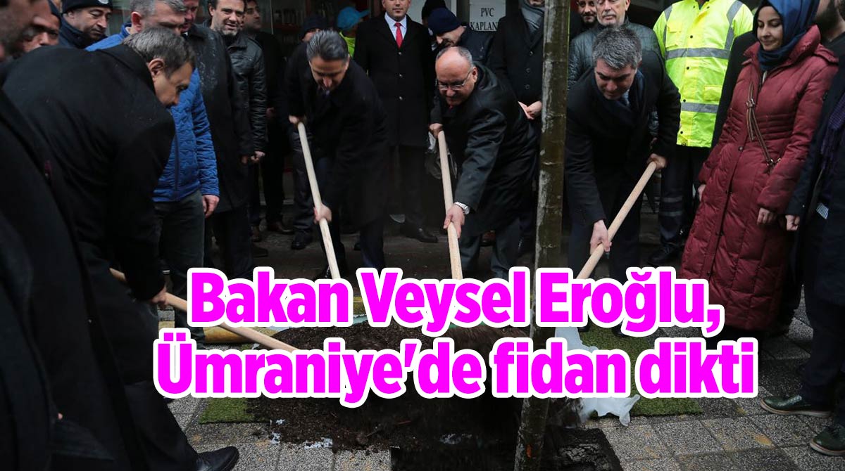 Bakan Veysel Eroğlu, Ümraniye'de fidan dikti
