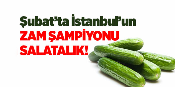 Şubat'ta İstanbul'un zam şampiyonu salatalık!
