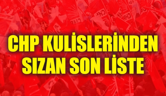 CHP Kulislerinden Sızan Son Liste