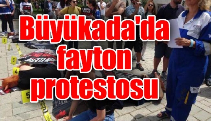 Büyükada'da fayton protestosu