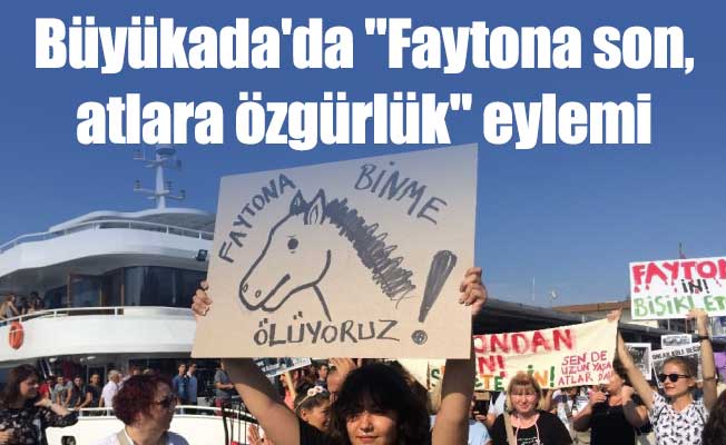 Büyükada'da "Faytona son, atlara özgürlük" eylemi