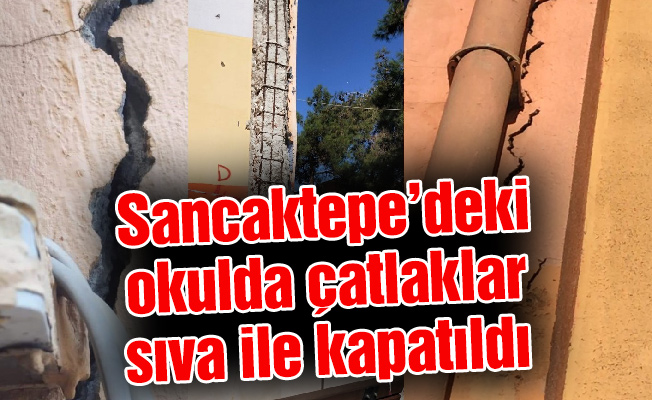 Sancaktepe’deki okulda çatlaklar sıva ile kapatıldı
