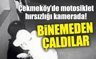 Çekmeköy’de motosiklet hırsızlığı kamerada! Binemeden çaldılar