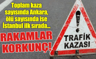 Kaza sayısında Ankara, ölü sayısında ise İstanbul ilk sırada …