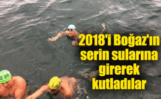 2018'i Boğaz'ın serin sularına girerek kutladılar